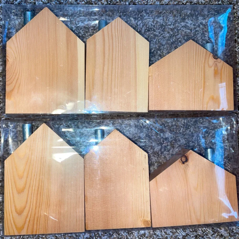 Mini Wooden House Block Set for Tier Tray -‎ Target Circle 2 sets (6)